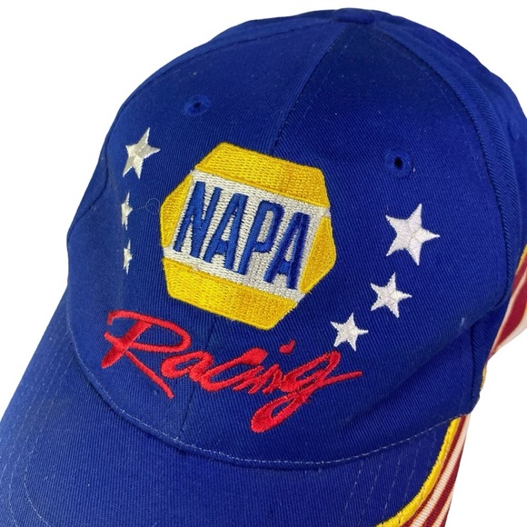 NAPA Racing Cap Michael Waltrip 15 Hat Patriotic American Flag Adjustable Nascar - Picture 2 of 9